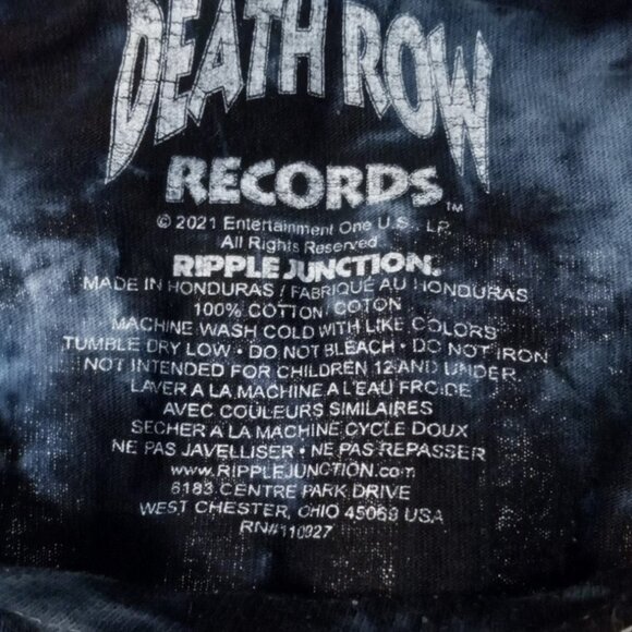 Death Row Records T-Shirt Small (S) Black & Blue Tie Dye Hooded Electric… - Picture 12 of 15